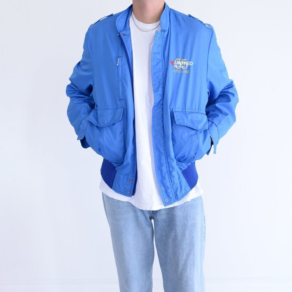 Vintage 88' Avon Sportswear Blue Zip Up Windbreaker Jacket XL